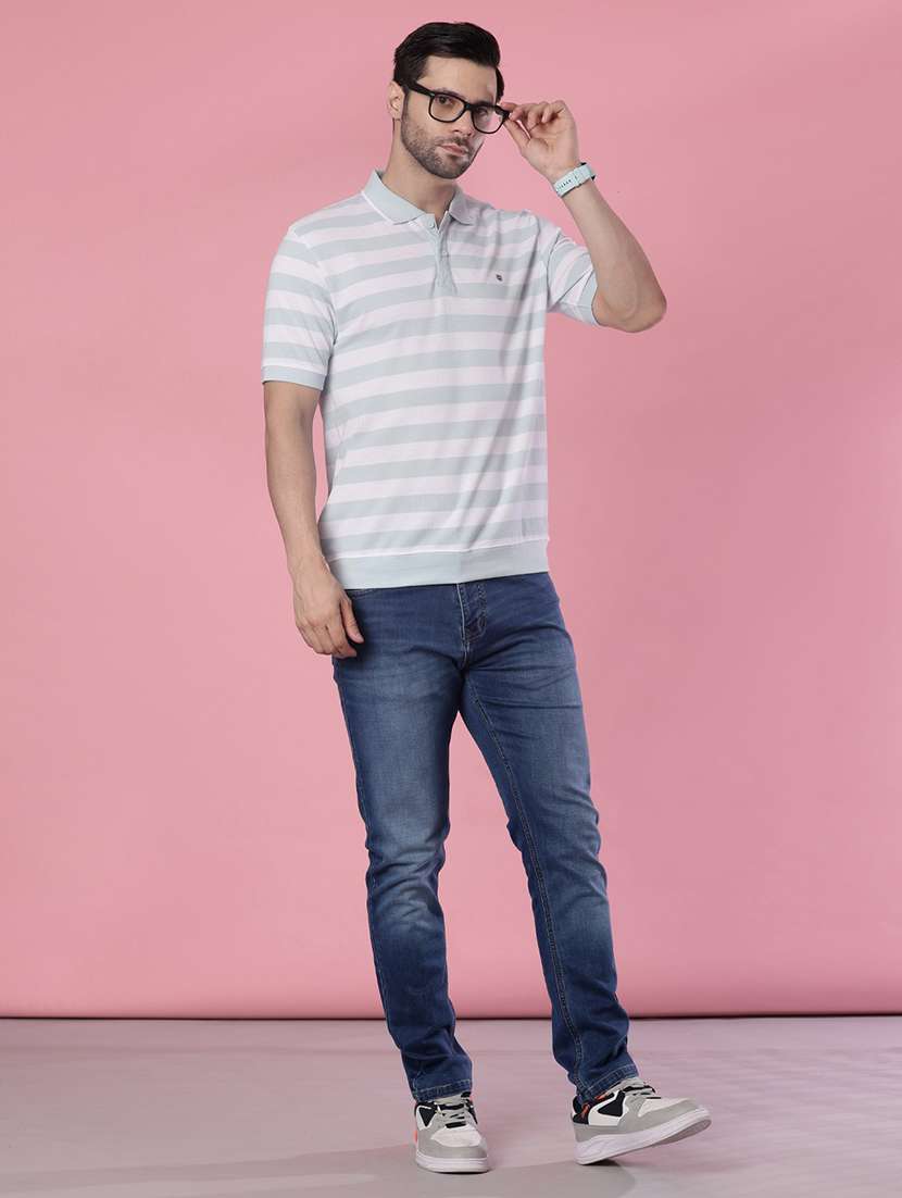 men striped short sleeve regular fit polo t-shirt - 21996700 -  Standard Image - 3
