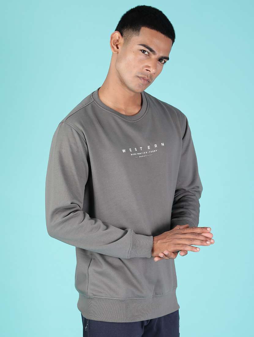 Men Typographic Long Sleeve Regular Fit Sweatshirt - 21996728 -  Standard Image - 5