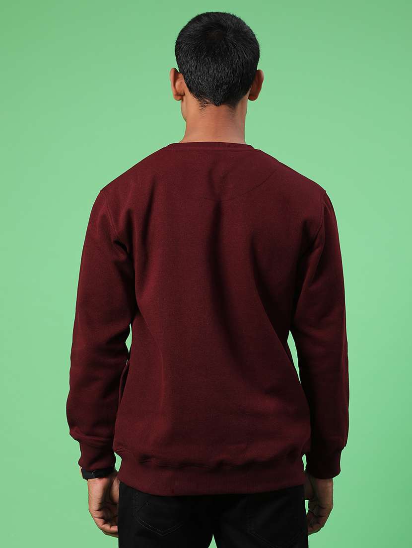 maroon cotton front print sweatshirt - 21996729 -  Standard Image - 3