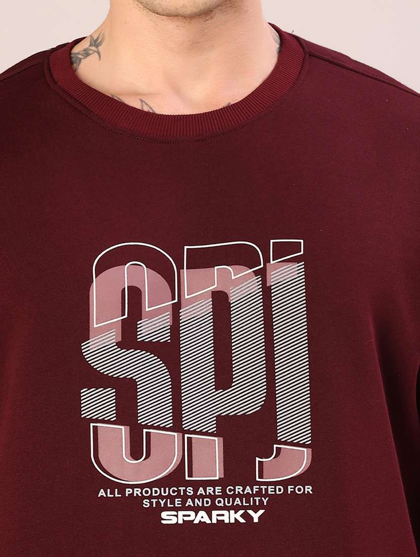 purple cotton front print sweatshirt - 21996738 -  Standard Image - 5