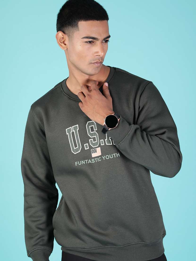men typographic long sleeve regular fit sweatshirt - 21996742 - Zoom Image - 0