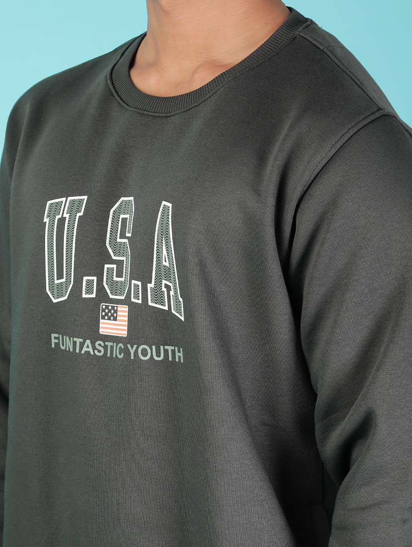 men typographic long sleeve regular fit sweatshirt - 21996742 - Standard Image - 3