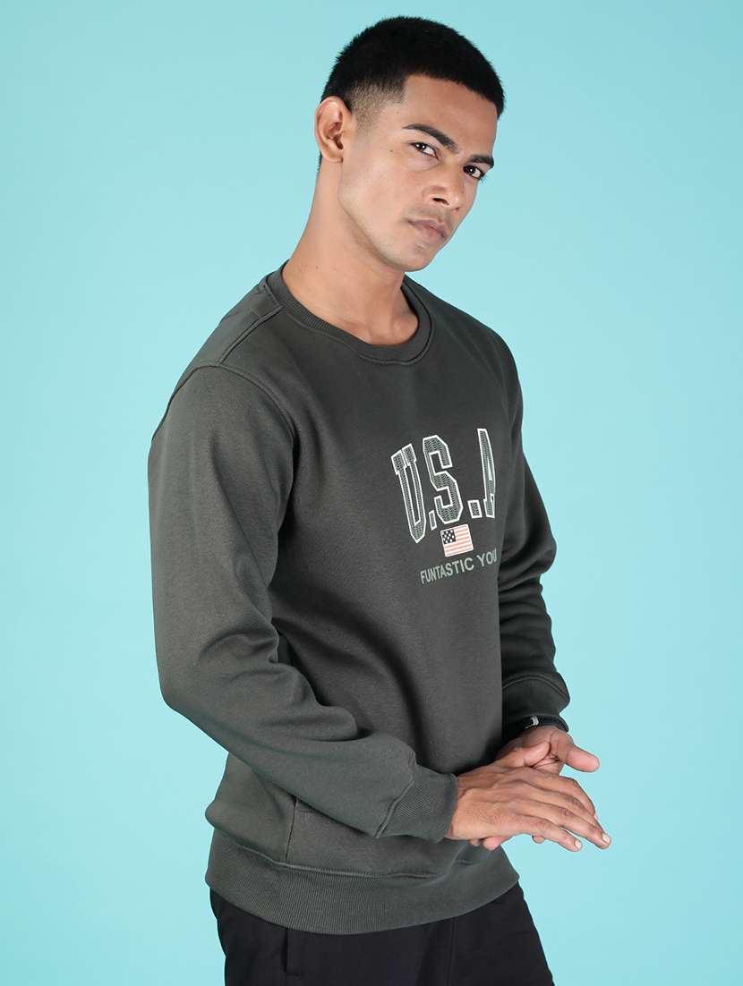 men typographic long sleeve regular fit sweatshirt - 21996742 - Standard Image - 5