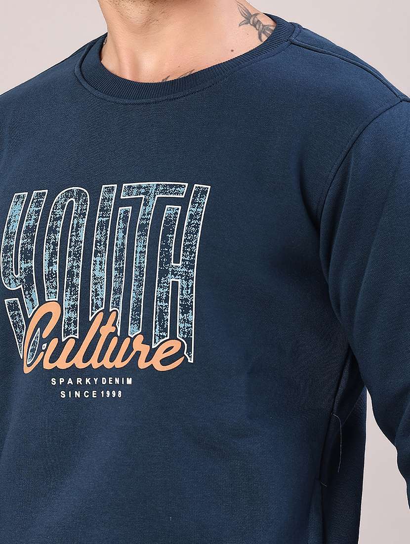 blue cotton front print sweatshirt - 21996747 -  Standard Image - 5