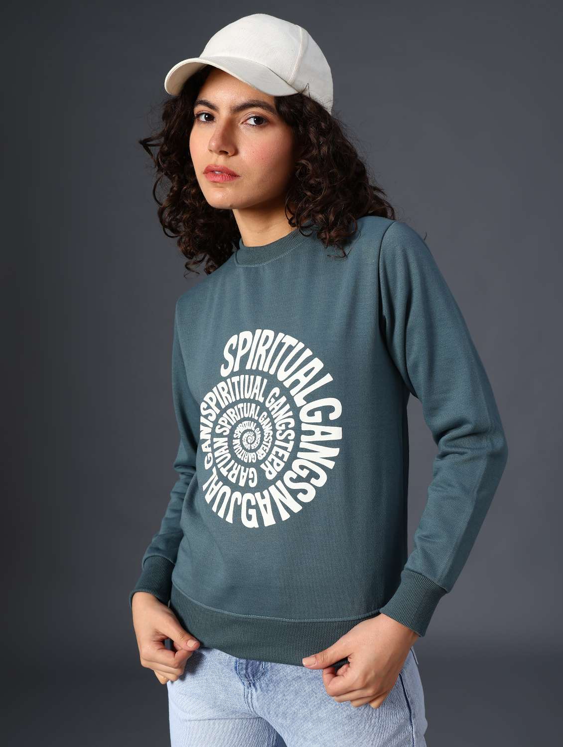 women printed long sleeve sweatshirt