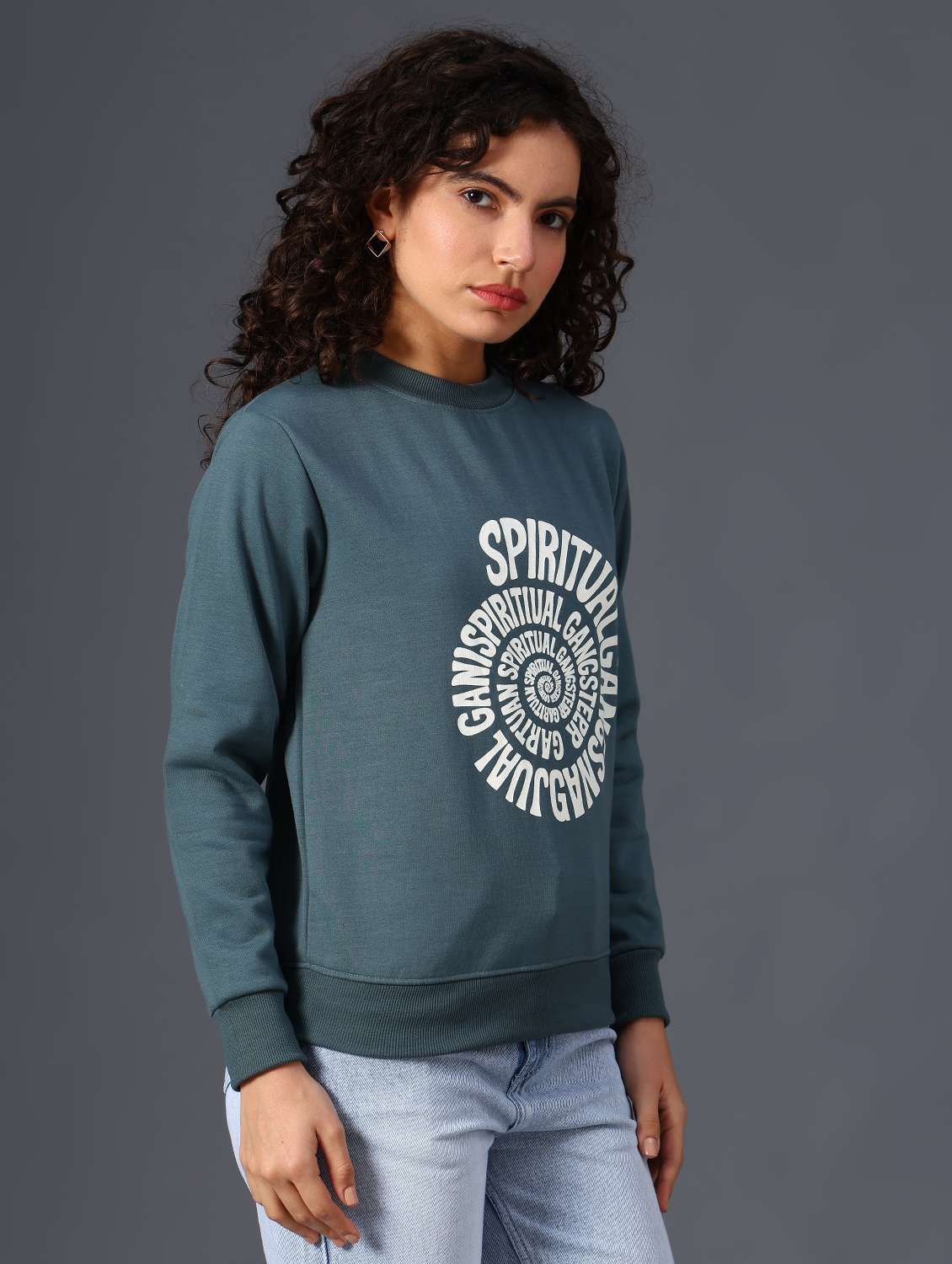 women printed long sleeve sweatshirt - 21996759 -  Standard Image - 3