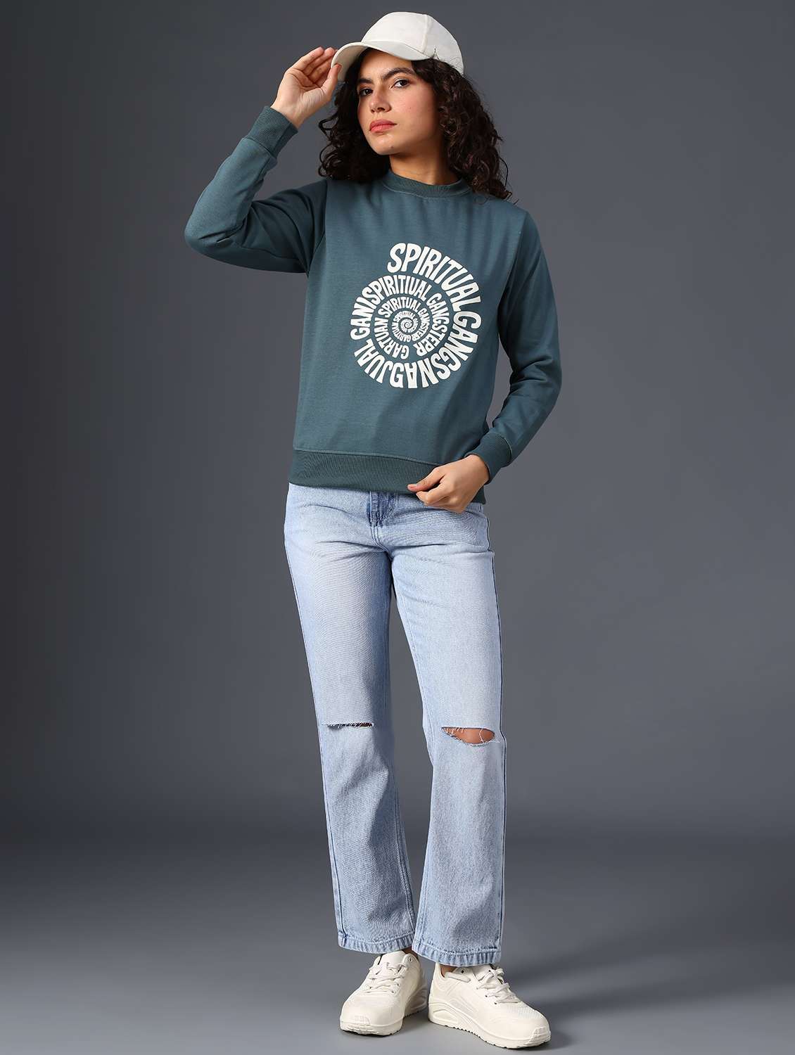 women printed long sleeve sweatshirt - 21996759 -  Standard Image - 5