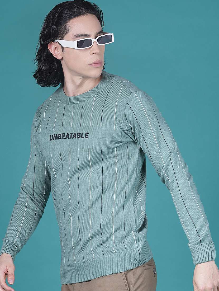 men striped long sleeve regular fit pullover