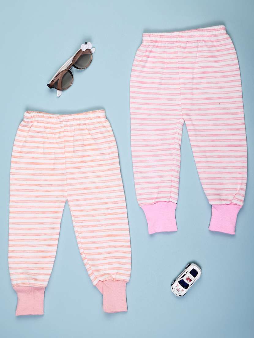 kids pack of 2 striped mid rise jogger