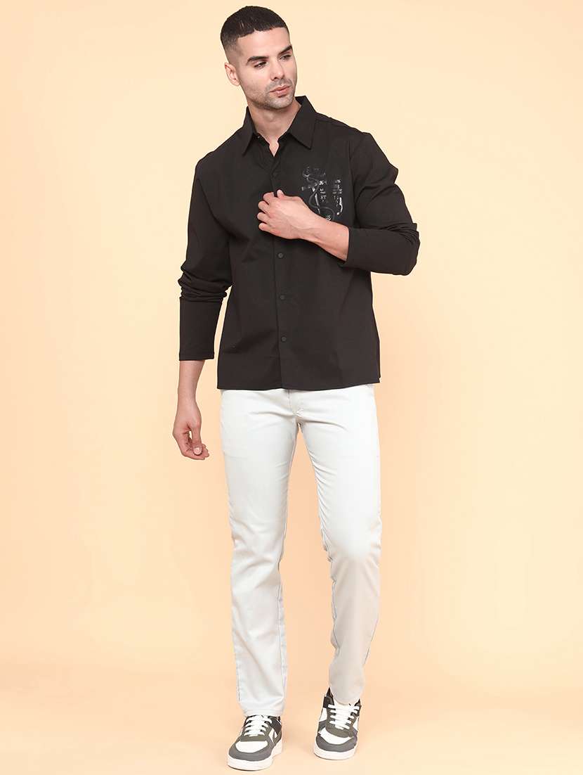 men black cotton casual shirt - 21996837 -  Standard Image - 5