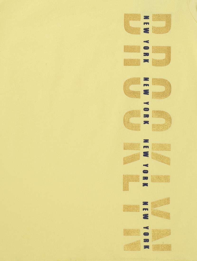 boys yellow typographic print short sleeve t-shirt - 21996849 -  Standard Image - 3