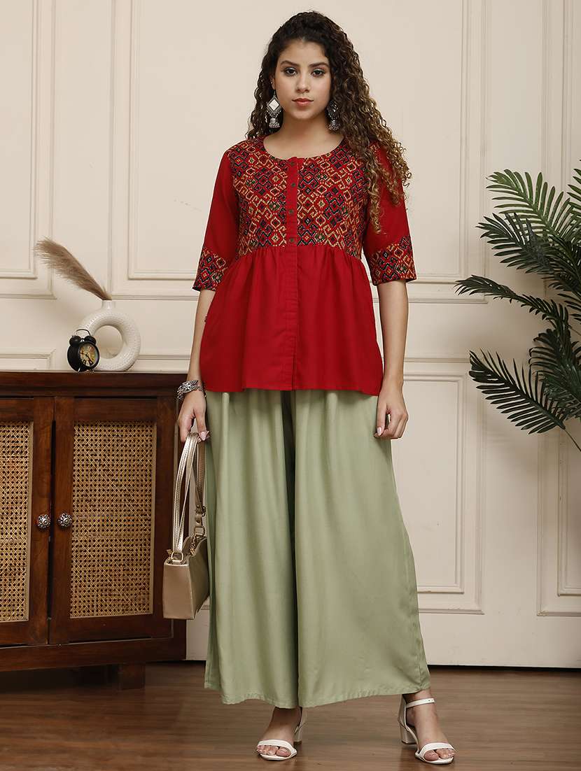 women pack of 2 solid flared palazzo - 21996872 -  Standard Image - 3