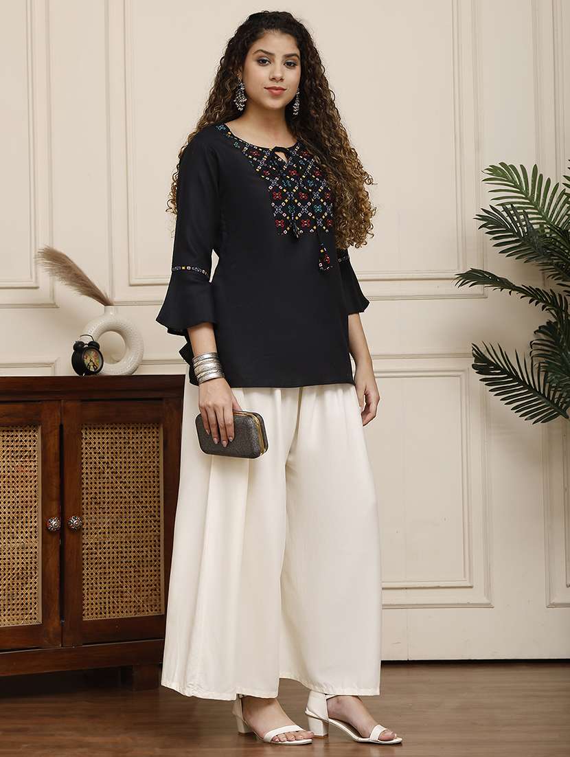 women pack of 2 solid flared palazzo - 21996877 - Standard Image - 3