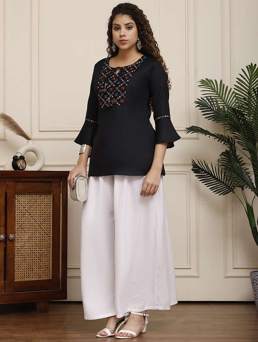 women pack of 2 solid flared palazzo - 21996883 - Standard Image - 3