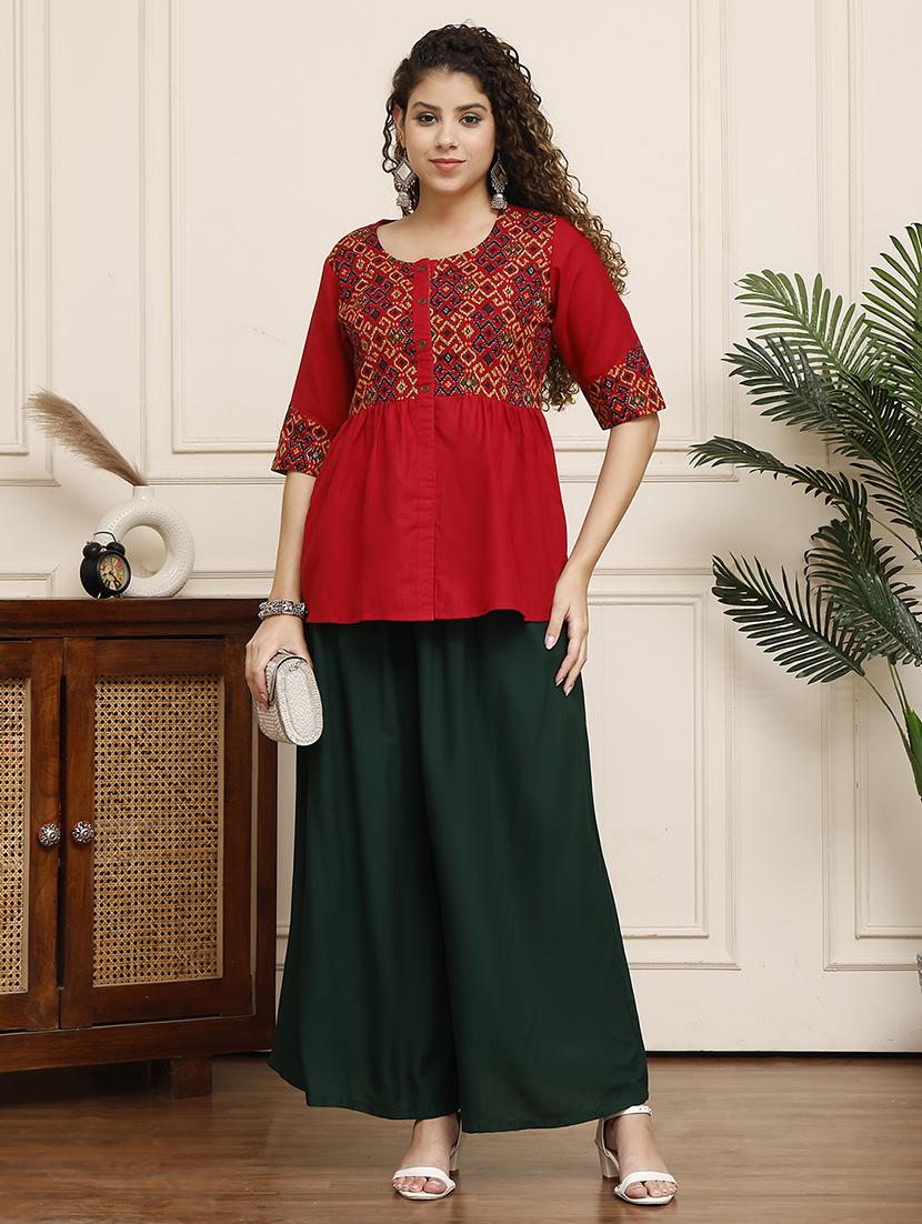 women pack of 2 solid flared palazzo - 21996887 - Standard Image - 3