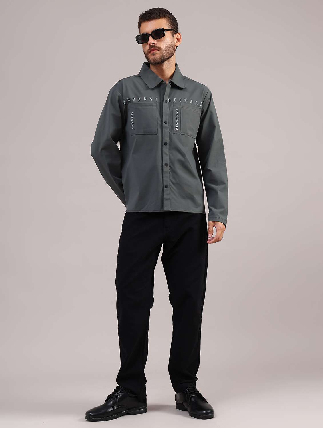 men solid collared long sleeve shirt - 21996898 -  Standard Image - 5