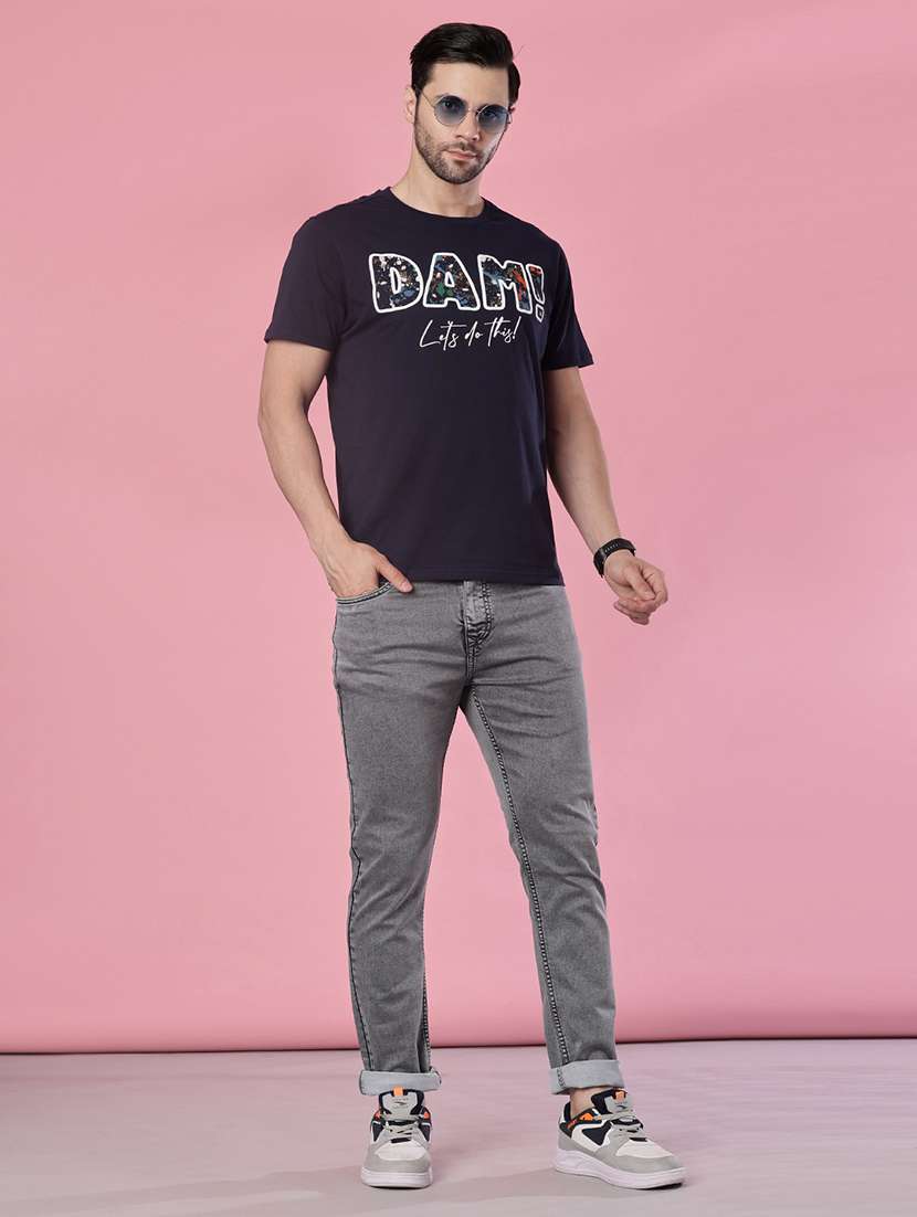 men plain mid rise full length jeans - 21996968 -  Standard Image - 3