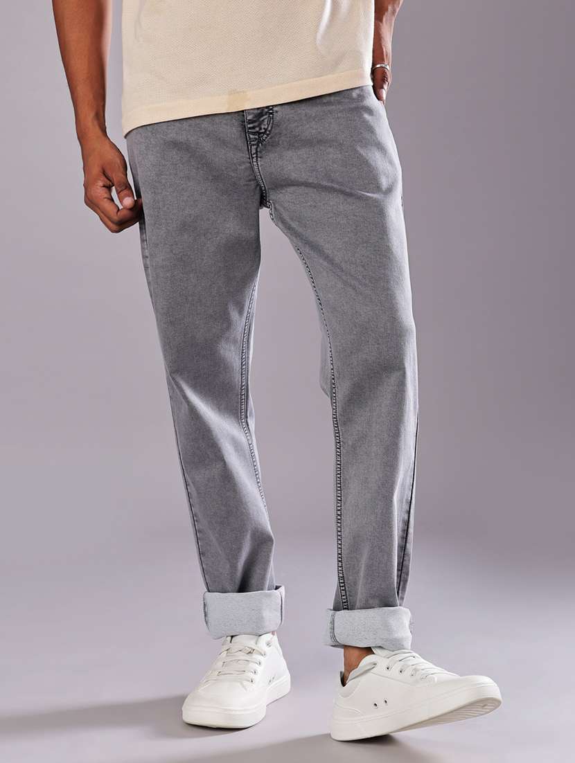 men solid mid rise slim fit jean