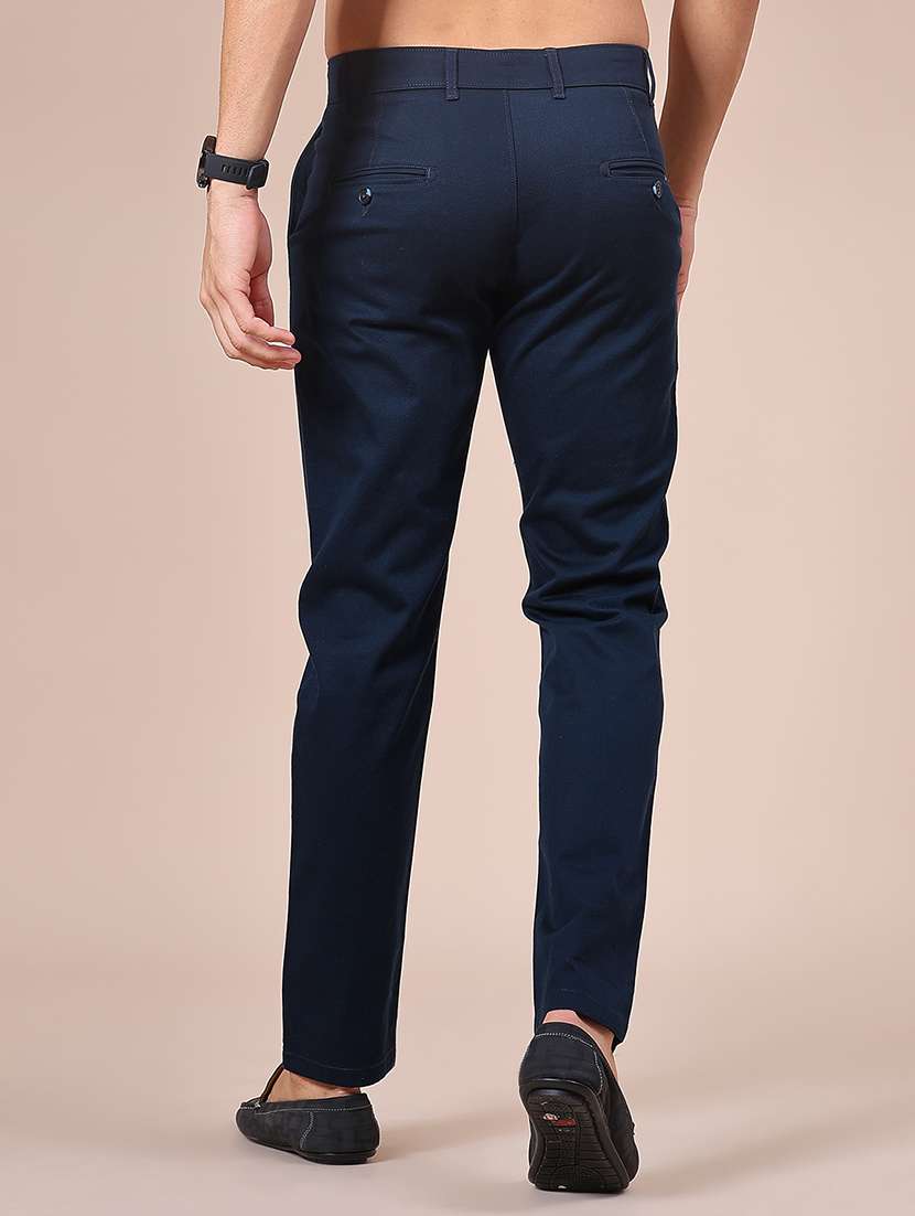 men solid mid rise casual chinos - 21997017 -  Standard Image - 3