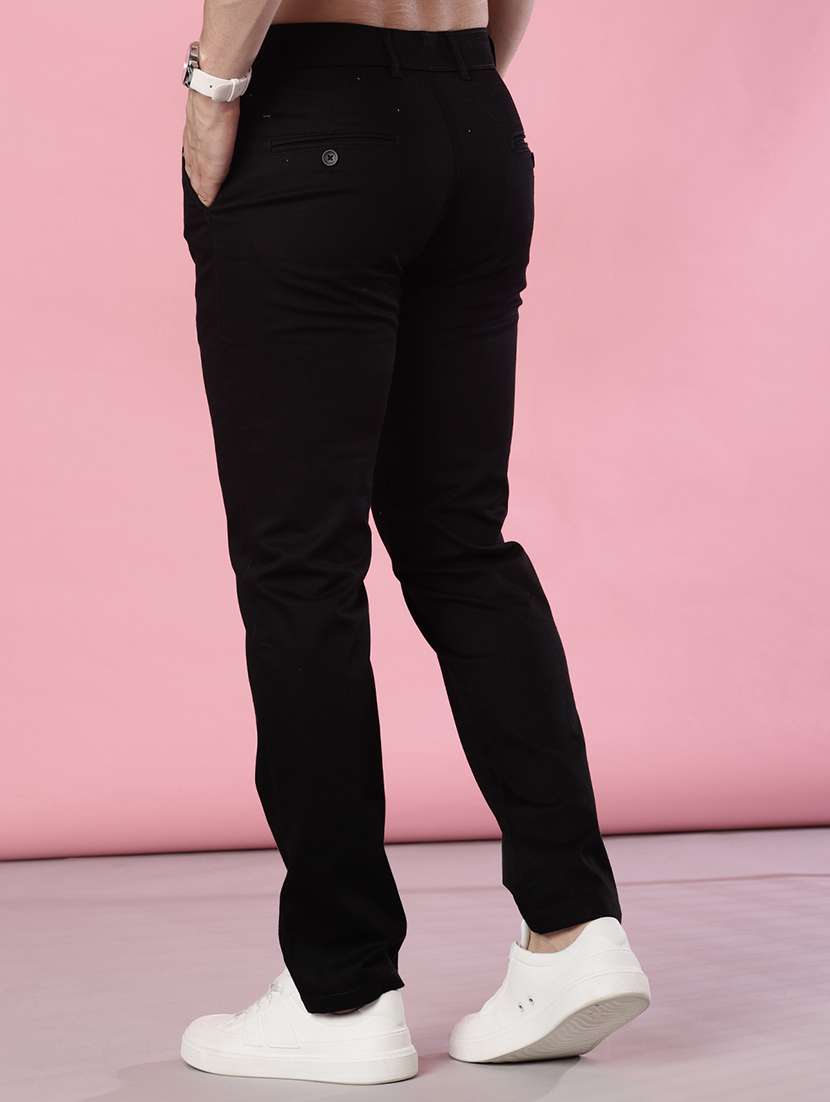 men solid mid rise casual chinos - 21997019 - Standard Image - 3