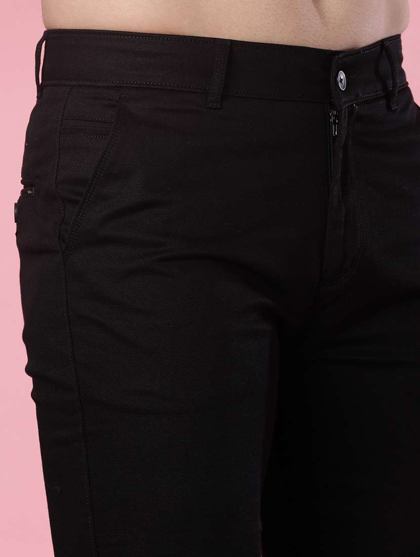 men solid mid rise casual chinos - 21997019 - Standard Image - 5