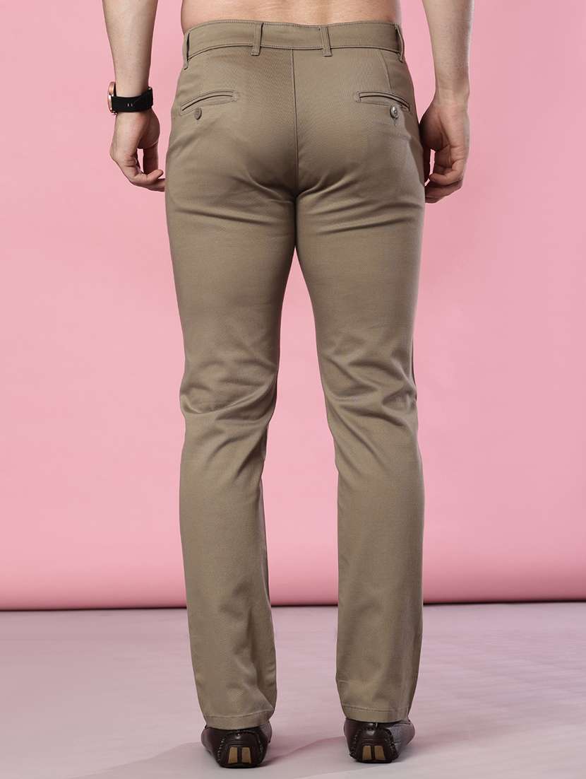 men solid mid rise casual chinos - 21997020 -  Standard Image - 3