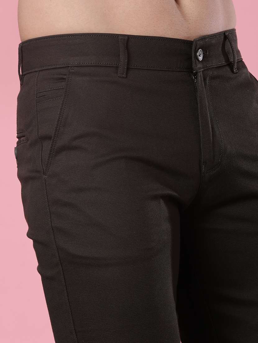 men solid mid rise casual chinos - 21997021 -  Standard Image - 5