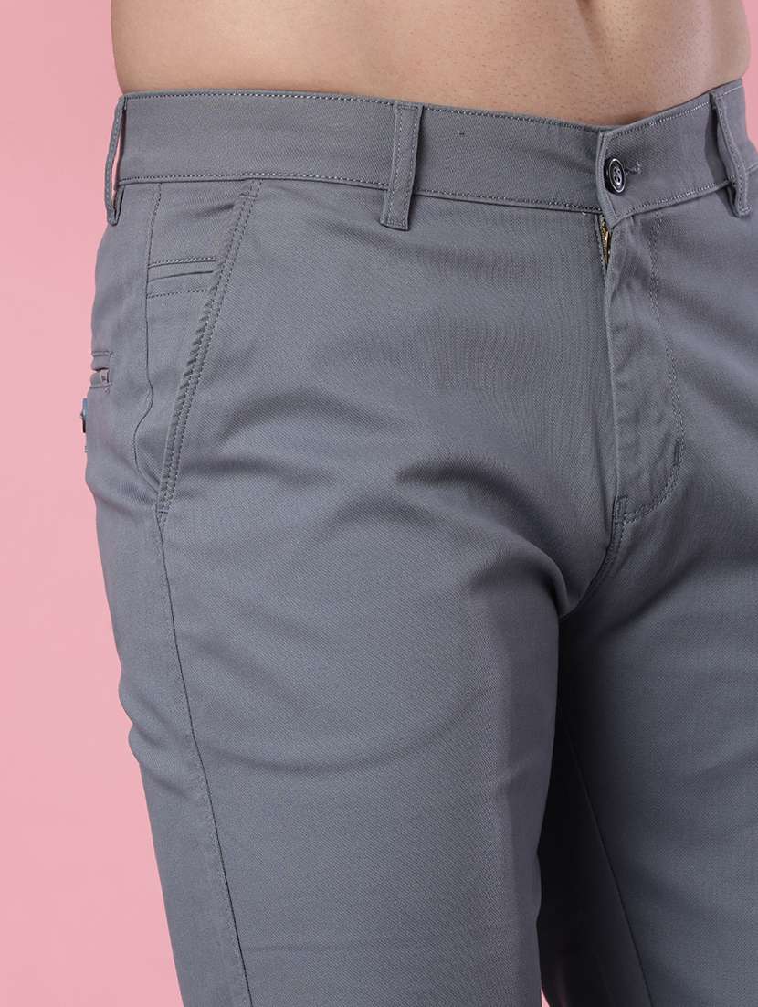 men solid mid rise casual chinos - 21997022 -  Standard Image - 5