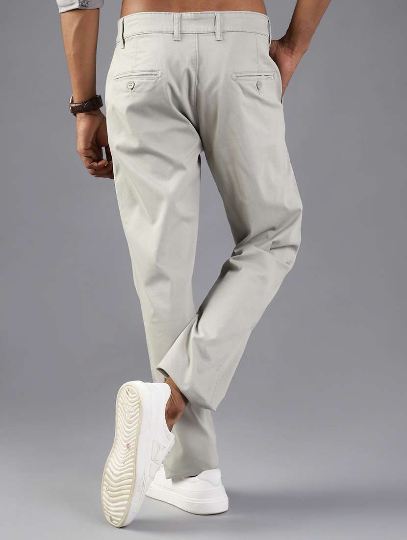 men solid mid rise casual chinos - 21997023 -  Standard Image - 3