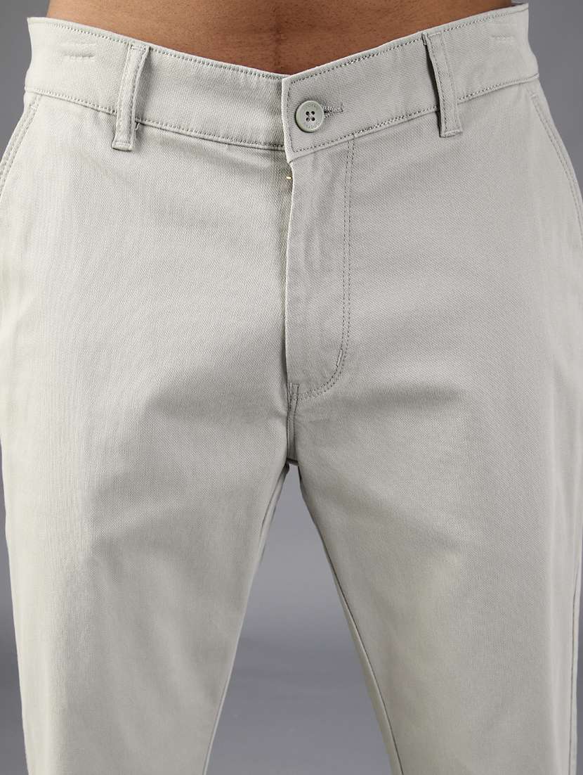 men solid mid rise casual chinos - 21997023 -  Standard Image - 5