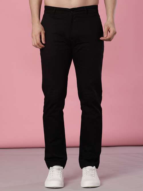 men solid mid rise casual chinos - 21997024 -  Standard Image - 0