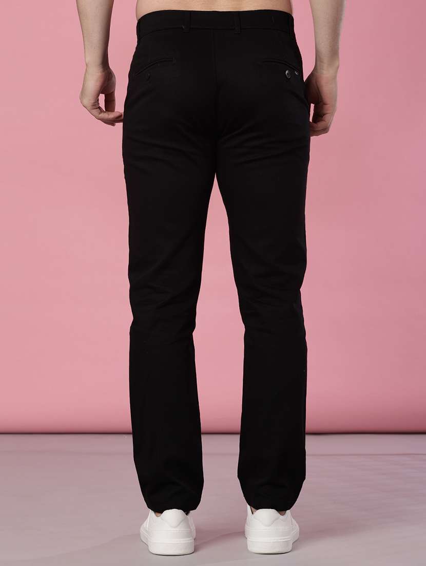 men solid mid rise casual chinos - 21997024 -  Standard Image - 3