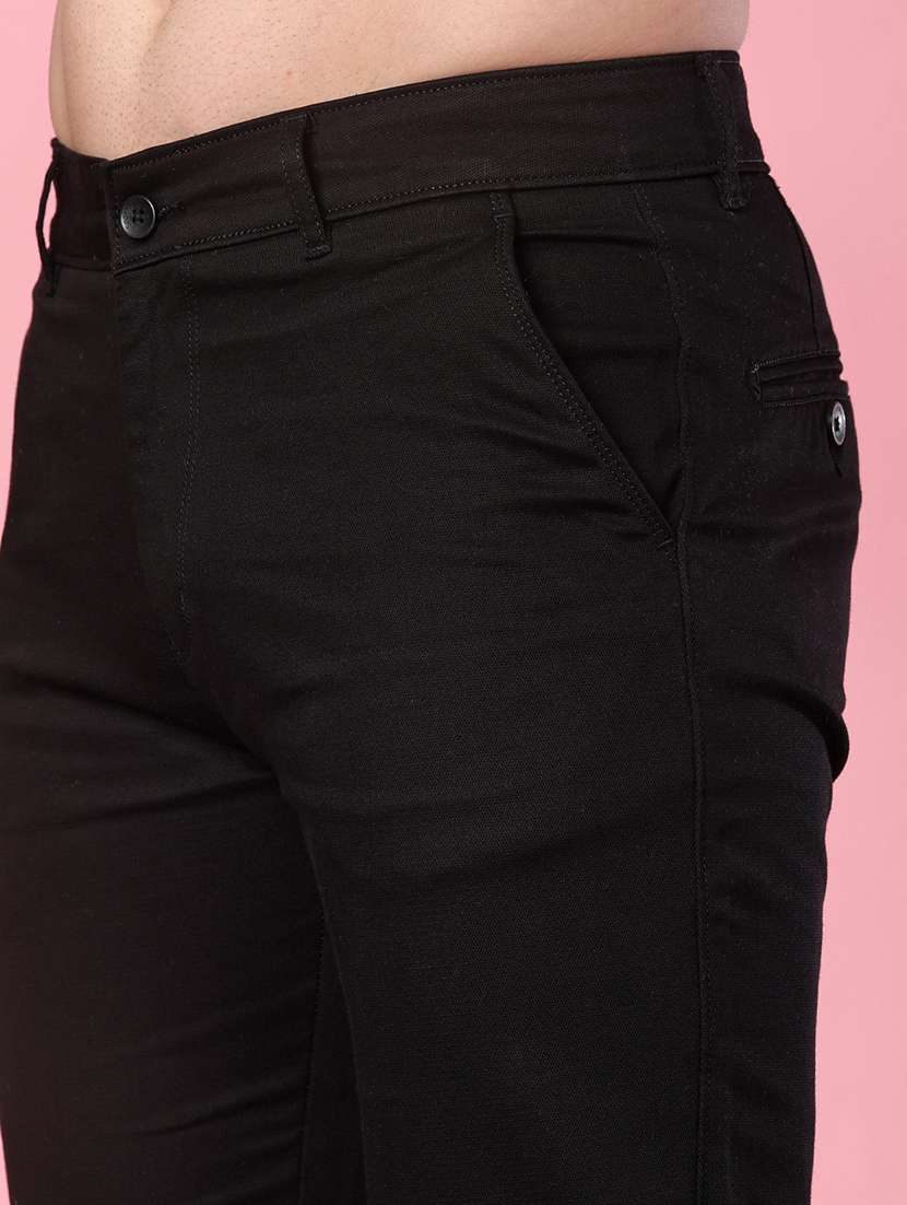 men solid mid rise casual chinos - 21997024 -  Standard Image - 5