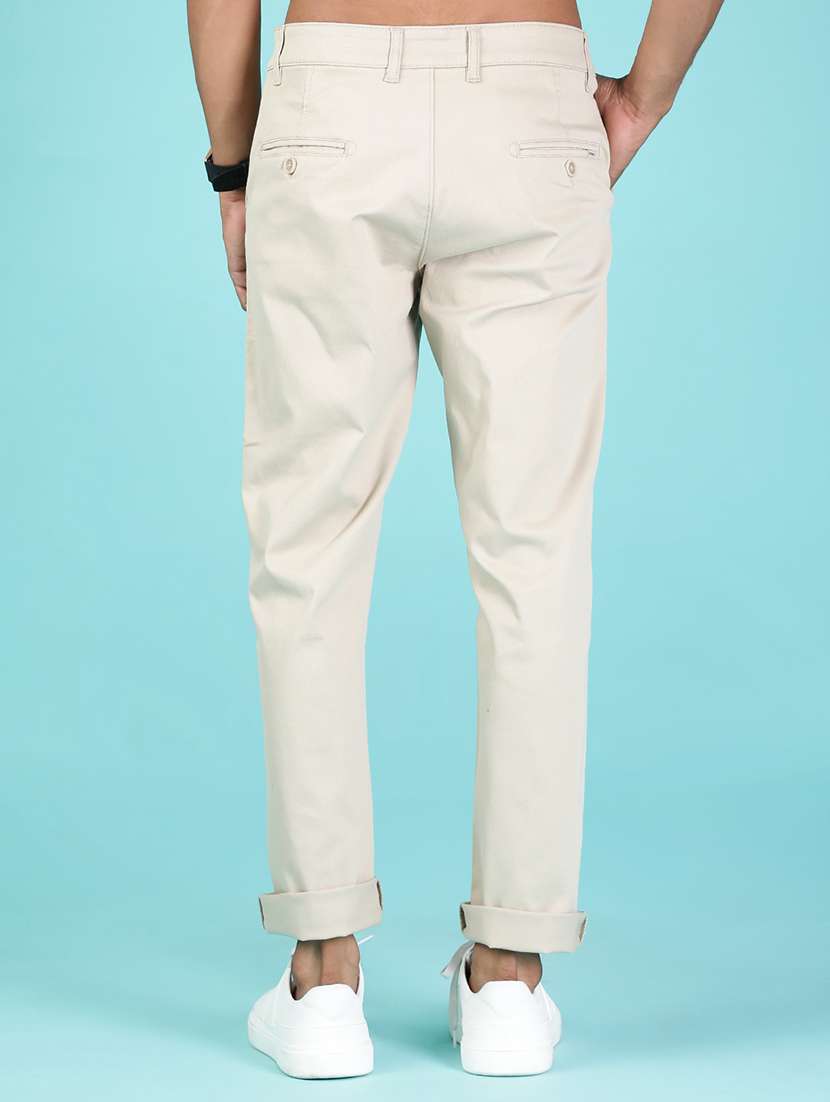 men solid mid rise casual chinos - 21997025 -  Standard Image - 3