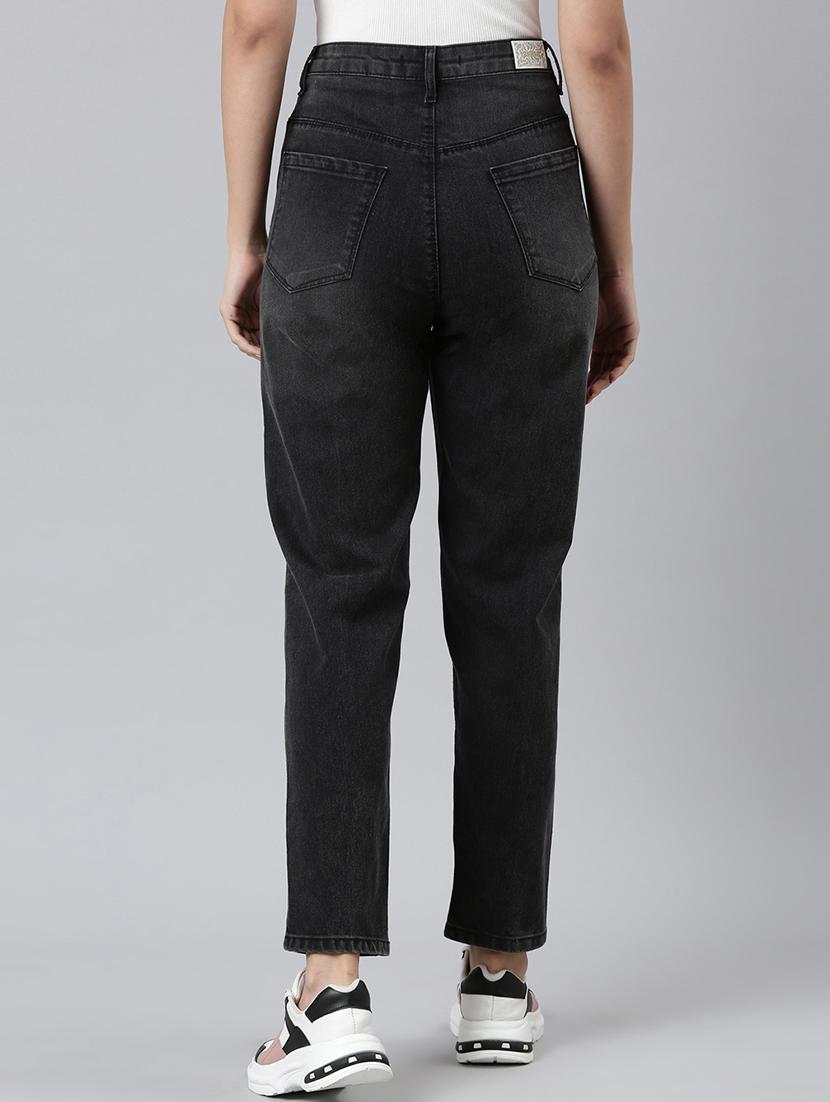 women distressed high rise straight fit jean - 21997121 - Standard Image - 3