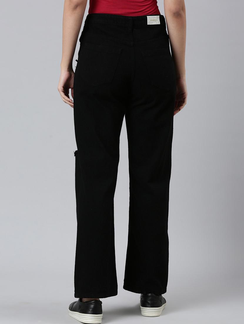 women slash knee straight fit jean - 21997122 - Standard Image - 3