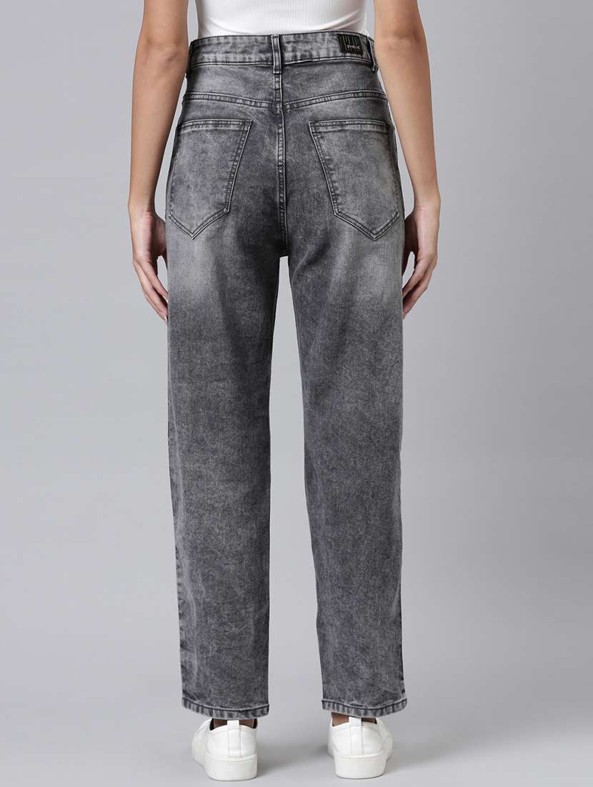 women solid high rise straight fit jean - 21997125 -  Standard Image - 3