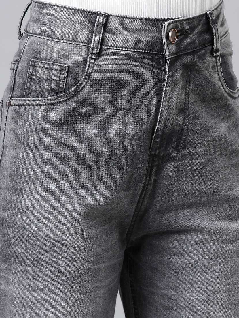 women solid high rise straight fit jean - 21997125 -  Standard Image - 5