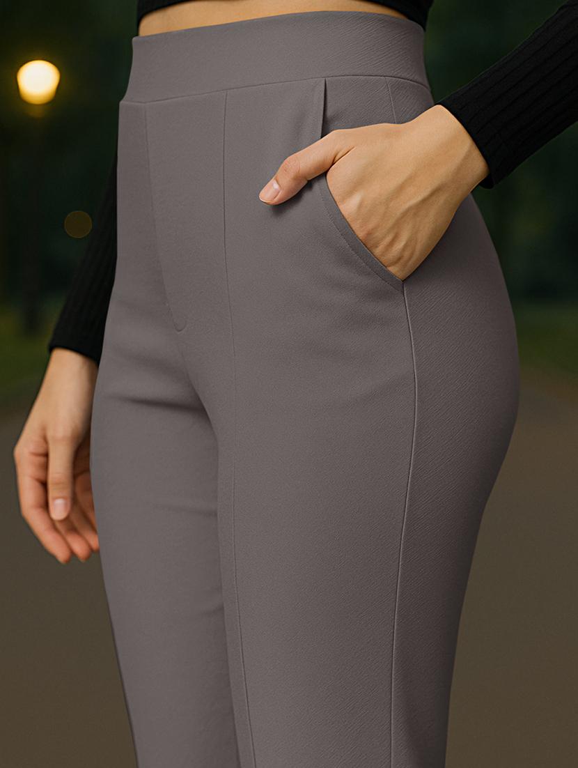 women solid high rise cigarette pants - 21997131 - Standard Image - 3