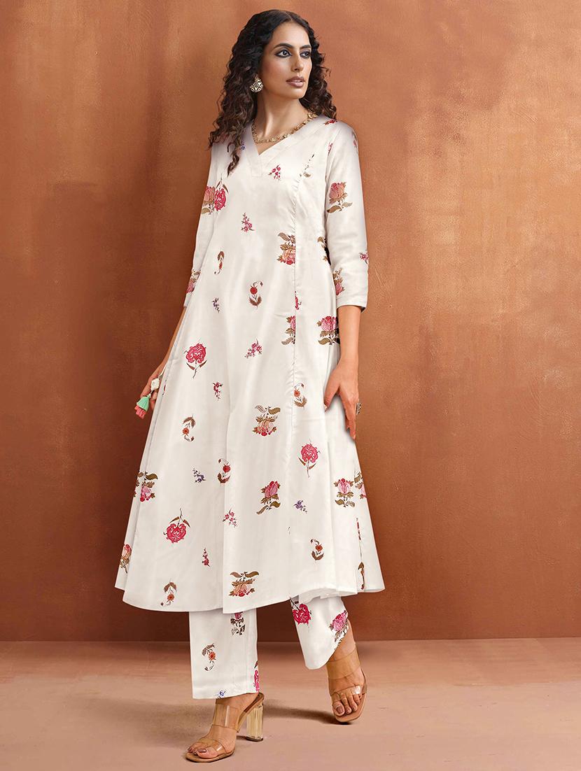 women floral printed three quarter sleeve kurta palazzo set - 21997153 -  Zoom Image - 0