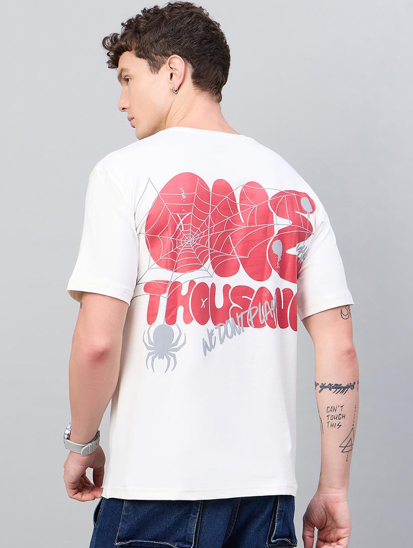 men back print round neck regular fit t-shirt