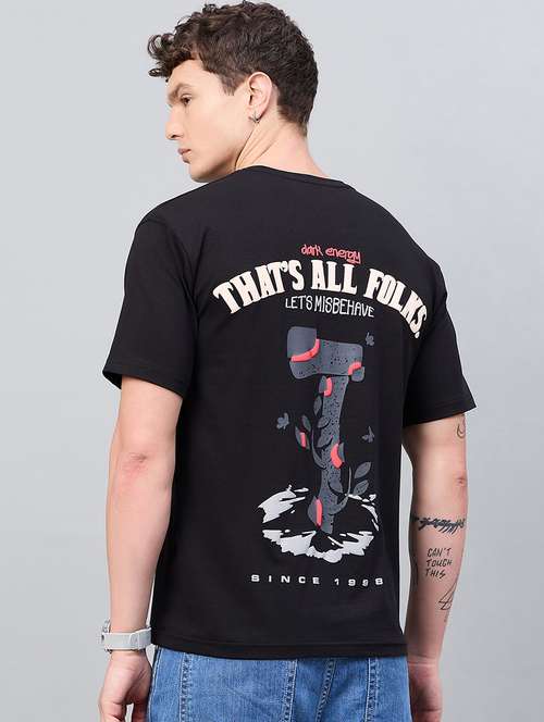 men front & back print round neck regular fit t-shirt - 21997164 -  Standard Image - 0