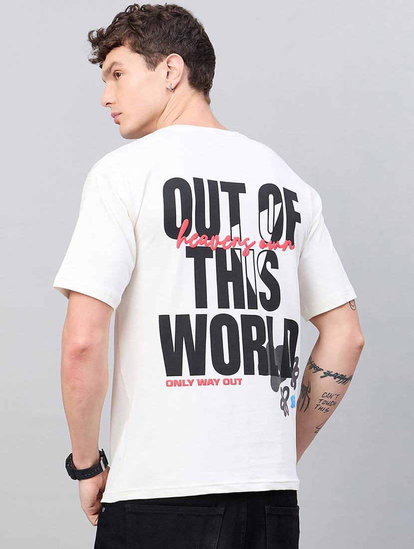 men front & back print round neck regular fit t-shirt