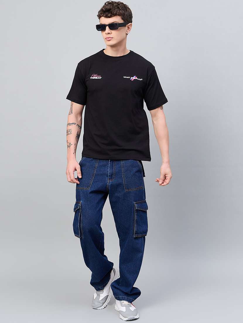 men front & back print round neck regular fit t-shirt - 21997168 - Standard Image - 3