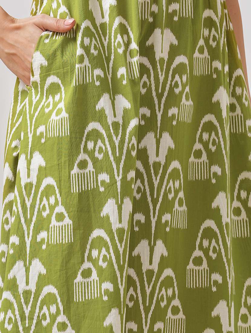 women pringted sleeveless a-line dress - 21997211 -  Standard Image - 5