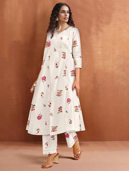 women floral print a-line kurta and palazzo set - 21997249 - Standard Image - 0