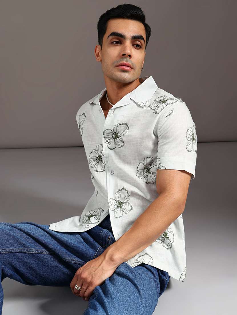 men solid with work short sleeve regular fit casual shirt