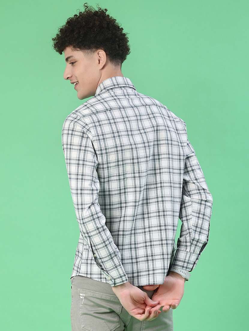 men checkered long sleeve regualr fit casual shirt - 21997347 -  Standard Image - 3