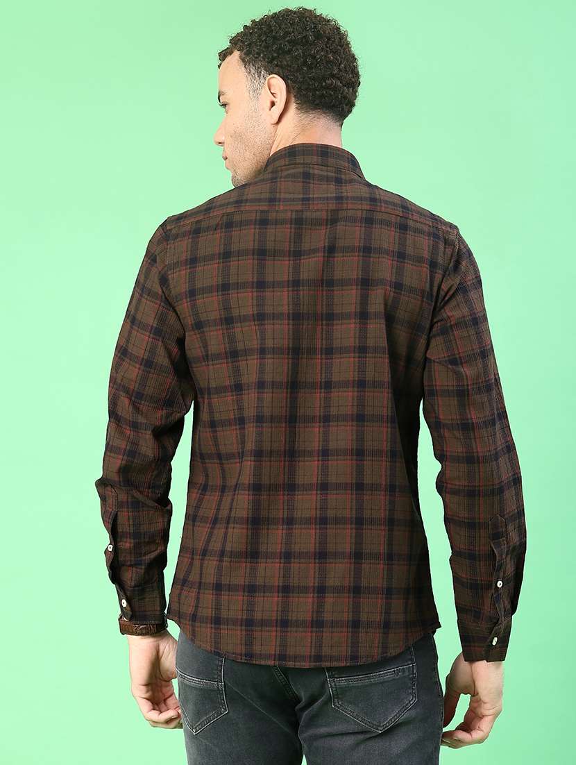 men checkered long sleeve regualr fit casual shirt - 21997348 -  Standard Image - 3