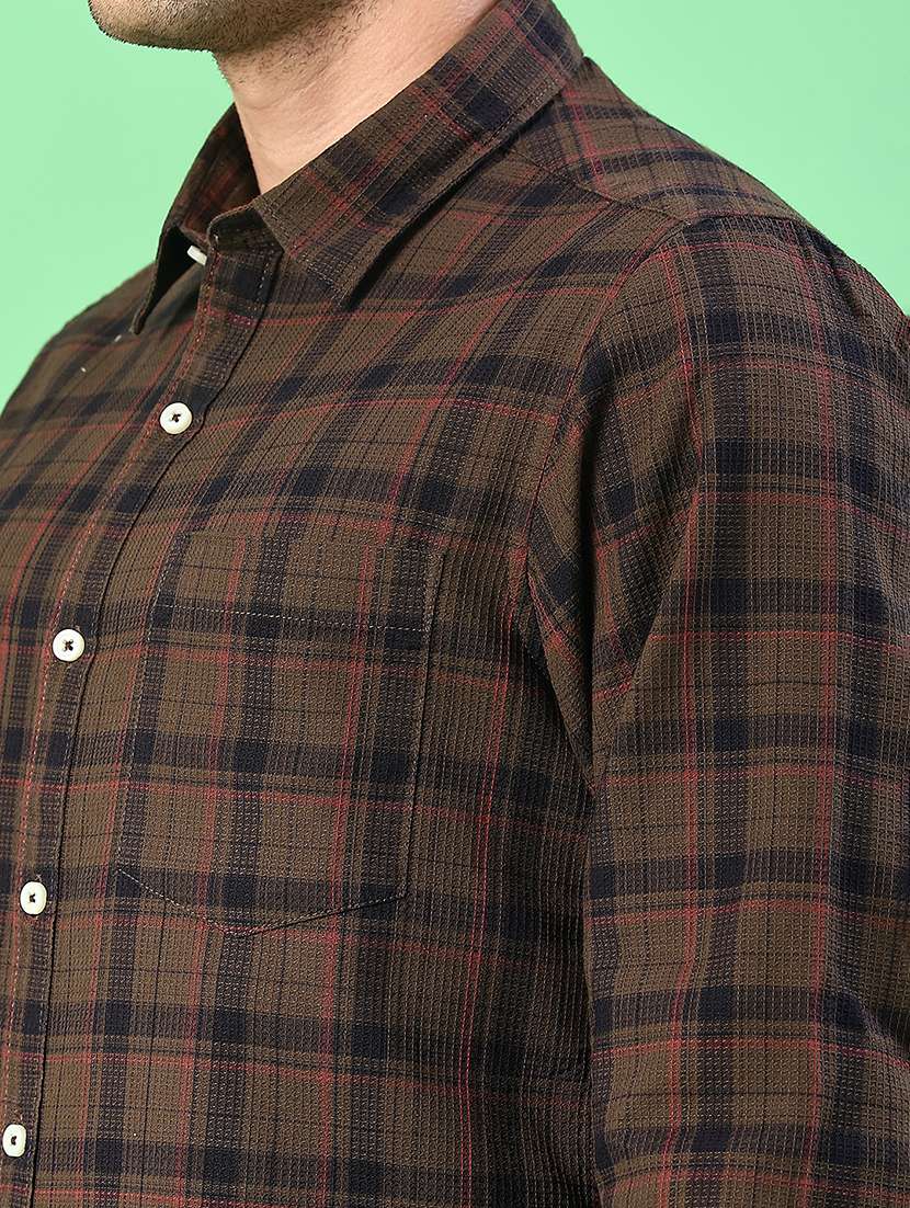 men checkered long sleeve regualr fit casual shirt - 21997348 -  Standard Image - 5